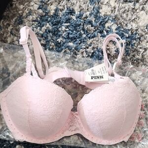 PINK Victoria's Secret Light Pink Lace Bra